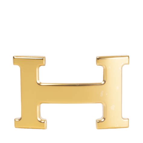 Hermes H 5382 32mm Belt Buckle Shiny Gold 